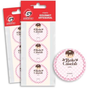 Imagem de Etiqueta Adesiva Bolo Caseiro Pacote com 60 - Grespan