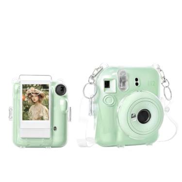 Imagem de Rieibi Capa para câmera Mini 12 – Capa protetora transparente para câmera instantânea Fujifilm Instax Mini 12 – Capa rígida de PC com alça de ombro removível, Transparente, Fits Fujifilm Instax Mini