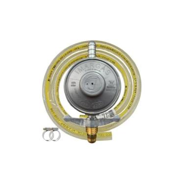 Imagem de Registro Regulador de Gás para Botijão + Mangueira 1,25m – Kit Completo para Fogão, Churrasqueira ou Camping, com Vedação Segura