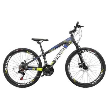 Imagem de Bicicleta Aro 26 Viking Tuff X25 24v Freios Hidráulicos, Preto, Amarel