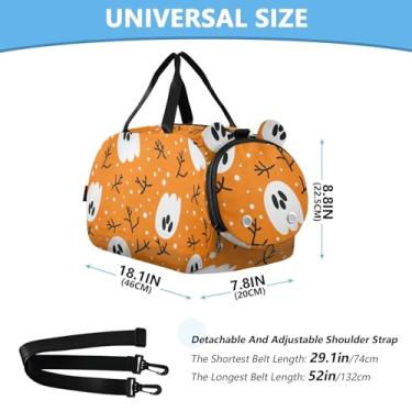 Imagem de CEBUGI Bolsa esportiva para meninas, meninos, desenho animado, boo, academia, bolsa de viagem com compartimento para sapatos, bolsa de fim de semana