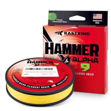 Imagem de KastKing Linha de pesca trançada Hammer Alpha 9, amarela, 4,5 kg, 300 metros, 9 fios