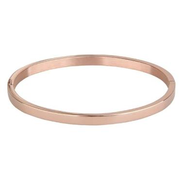 Imagem de Pulseiras de aço inoxidável para mulheres, simples, modernas, joias, presentes para mãe, esposa, namorada, irmã, 50x59mm, Aço inoxidável, Sem Pedra Preciosa