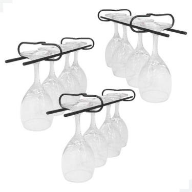 Imagem de Kit 3 Suportes Suspensos para Taças 40cm Preto - magalu
