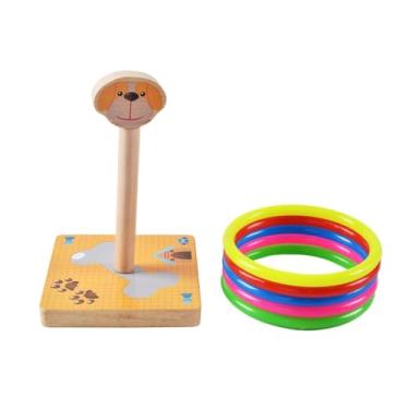 Imagem de oshhni Jogo de arremesso de argolas com gancho, brinquedo de madeira para lazer e esportes, quebra-cabeça, conjunto de jogo de arremesso para meninos, Filhote de Cachorro