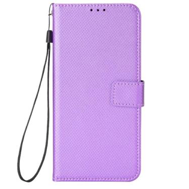 Imagem de Capas para Oukitel C62 Pro Capas,PU couro página magnética virando Stand up filme assistindo design,Design de carteira com slots de cartão,Proteção surround completa-Purple