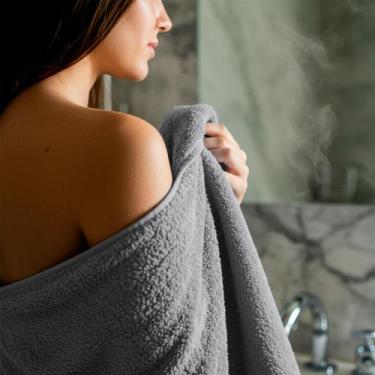 Imagem de 4 Toalhas de Banho Casa Di Valle Gigante Algodão Home, Azul