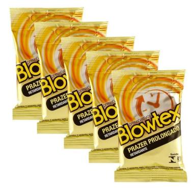 Imagem de Kit C/ 5 Pacotes Preservativos Blowtex Retardante C/ 3 Uni Cada
