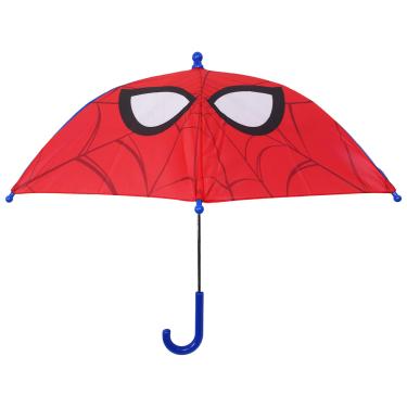 Imagem de Marvel Guarda-chuva infantil do Homem-Aranha, guarda-chuva de chuva icônico com painéis vermelhos e azuis e alça curva, vermelho
