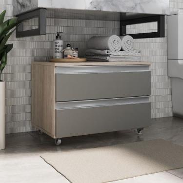 Imagem de Gabinete Banheiro Rodinhas 60cm 02 Gavetas JOIA  - MOVEIS JOIA, Madeir