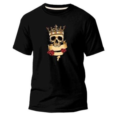 Imagem de Camiseta Básica Algodão Premium Estampa Digital Caveira Rei - Pavesi, 
