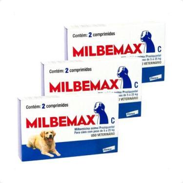 Imagem de 3 Vermifugo Milbemax Para Cães De 5 A 25kg C/ 2 Comprimidos - Elanco