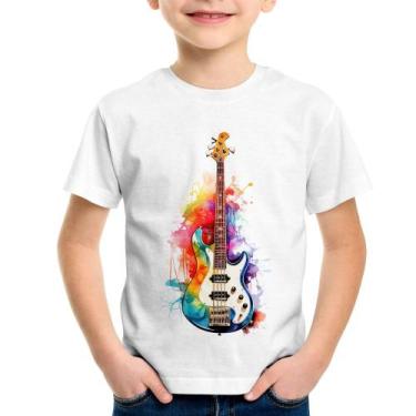 Imagem de Camiseta Infantil Contra Baixo Watercolor - Foca na Moda, Branco, 14
