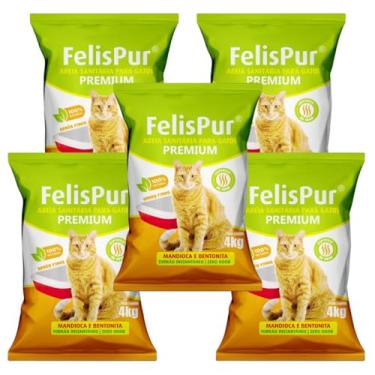 Imagem de Areia Higiênica para Gatos FelisPur Premium Mandioca e Bentonita Anti Odor 100% Natural (Natural - 20kg)