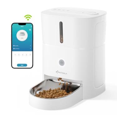 Imagem de Alimentador automático para gatos, 5 G e 2,4 G Wi-Fi com controle de aplicativo, alimentador de animais de estimação temporizado 3L para ração seca para animais de estimação, 1-10 refeições por dia