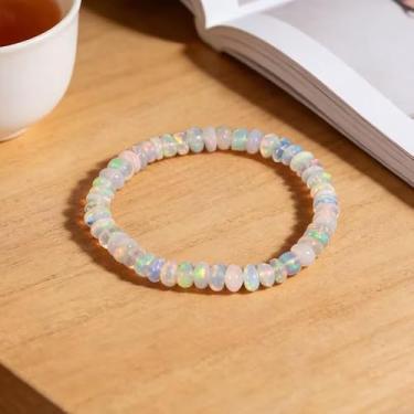 Imagem de Pulseira natural etíope, para joias da menopausa, design de cordão elástico com contas para uso diário, viagens, colorido