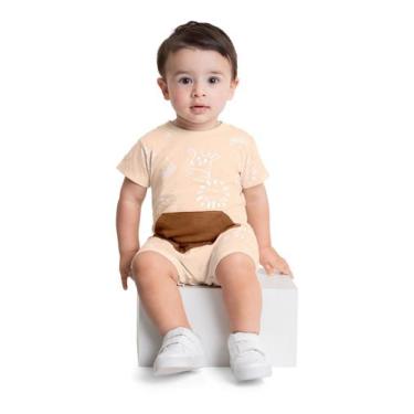 Imagem de Macaquinho para Bebê Menino Quimby, Bege, P