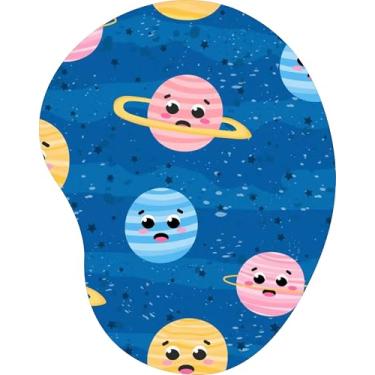 Imagem de Mouse Pad Ergonômico Gota Planetas Sorridentes Estrelas Espaço 5