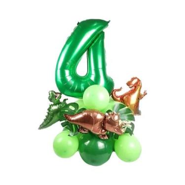 Imagem de Balões De Dinossauro Verde 21pcs Decorações Para Festa De Aniversário 