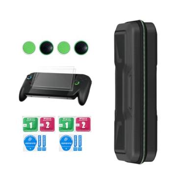Imagem de Estojo de transporte rígido para ROG XBOX Ally/para ROG XBOX Ally X, suporte de armazenamento de viagem para console de jogos portátil com tampa de joystick + protetor de tela de vidro temperado