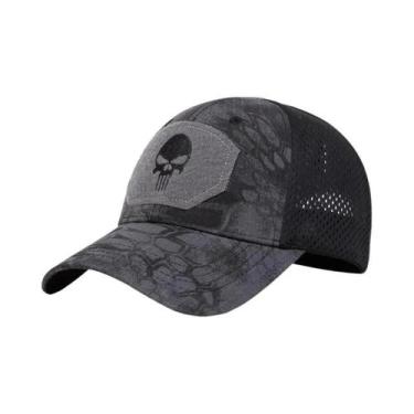 Imagem de Boné De Beisebol Ajustável Com Bordado De Caveira, Chapéu Casual Respi