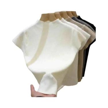 Imagem de Camiseta Feminina De Malha Slim Fit Com Manga Curta E Decote Redondo E