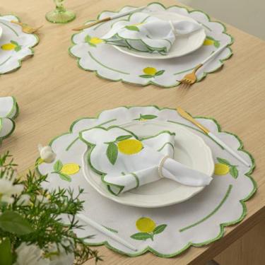 Imagem de Kit 12 Pçs 6 Lugares Mesa Posta Sousplat Jogo Americano Limão Sicilian