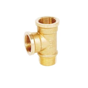 Imagem de Encaixe de tubulação de latão macho x fêmea 1/20.3 cm 1/10.2 cm 3/20.3 cm 1/5.1 cm rosca tipo T acessórios de cobre água óleo gás adaptador (1/5.1 cm)