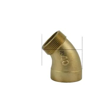 Imagem de Conector de acoplador de encaixe de tubulação de cotovelo de 45 graus fêmea para macho BSPP de 3,5 cm BSPP água gás óleo