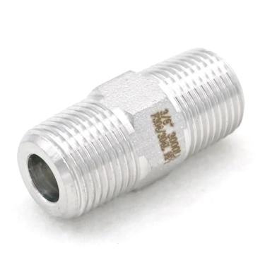 Imagem de 3/20.3 cm NPT macho 304 aço inoxidável sextavado encaixe de tubulação água gás óleo 3000 PSI WWECCQIJ
