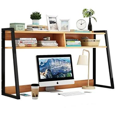 Imagem de U5GAAALPPQ9 Estante de mesa de madeira, prateleira de armazenamento de escritório, estante de computador, estante organizadora de 953265 cm.