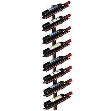 Imagem de Rack de copo de vinho restaurante organizar cozinha montado na parede metal alto vertical rack de armazenamento de vinho para 4/6/8 garrafas prateleira de vinho suporte de garrafa suporte de garrafa