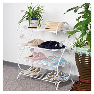 Imagem de U5GAAALPPQ9 Sapateira de armazenamento de sapatos de ferro forjado multicamadas rack de armazenamento de sapatos dormitório de estudante organizador de sapatos quarto sala de estar corredor prateleira