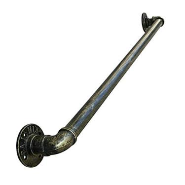 Imagem de Kit de corrimão de escada de metal para escadas internas e externas, trilho de corrimão de cobre dourado bronze com suporte de corrimão de deck de 120 cm de comprimento