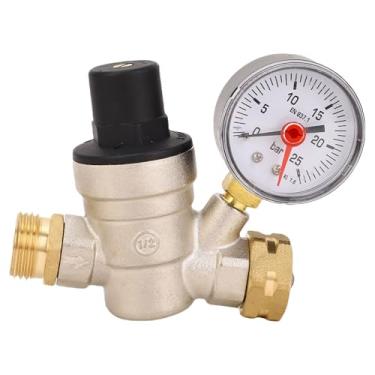 Imagem de Fafeicy Regulador de Pressão de água de Bronze, Ajustável 0-160 Psi Com Medidor de Aço Inoxidável para de Tubulação de Jardim de Trailer de Acampamento RV (3/4 polegada (DN20))