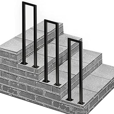 Imagem de DKXCOSQ Corrimão de escada externa para terraço, terraço, terraço, 65 cm, trilhos de mão de comprimento para degraus externos com grade de piquete