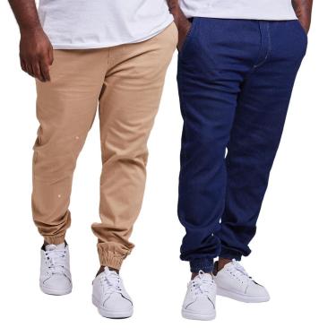 Imagem de KIT 2 CALÇA JOGGER PLUS SIZE MASCULINA PUNHO-Masculino