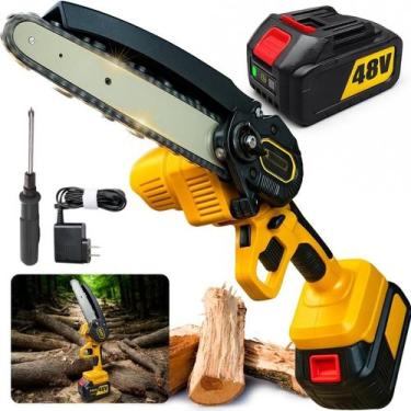 Imagem de Motosserra A Bateria Mini Serra Elétrica 48v Bivolt 1500w Moto Serra (