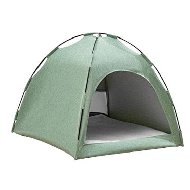 Imagem de SPYMINNPOO Casa para Gatos, Cama para Animais de Estimação de Poliéster Respirável Com Almofada Removível de lã de Carneiro, Abrigo Interno e Externo para Todas As Estações para Gatos e Cães