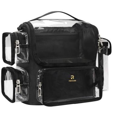 Imagem de TANTO Estojo de pincel de maquiagem, suporte de pincel de maquiagem, bolsa de cosméticos profissional, bolsa de armazenamento de artistas, bolsa de maquiagem grande com divisão ajustável, Bolsa de