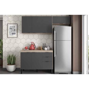 Imagem de Cozinha Modulada Demóbile 3 Peças Firenze C3P51 Avena/Grafito