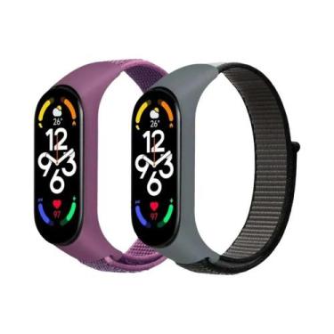 Imagem de Correias De Substituição De Nylon Ajustáveis para Xiaomi Mi Band 7 6 5