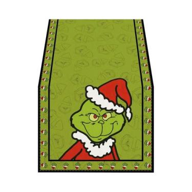 Imagem de Caminho De Mesa De Natal Com Renas E Árvores Verdes, Vários Tamanhos, 