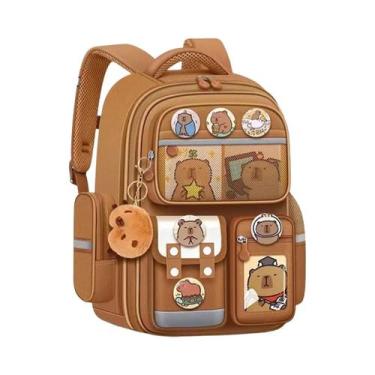 Imagem de Mochila Escolar Impermeável De Grande Capacidade Com Design De Capivar