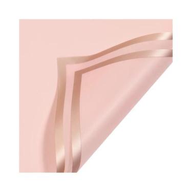 Imagem de Papel De Embalagem Para Flores Com Borda Dourada 20 Peças Estilo Corea