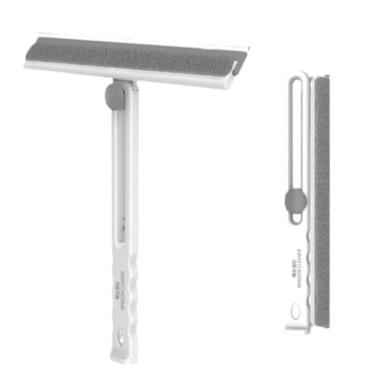 Imagem de Rodo doméstico dobrável para limpar vidro e remover manchas de água, com um design rotativo para limpeza completa.