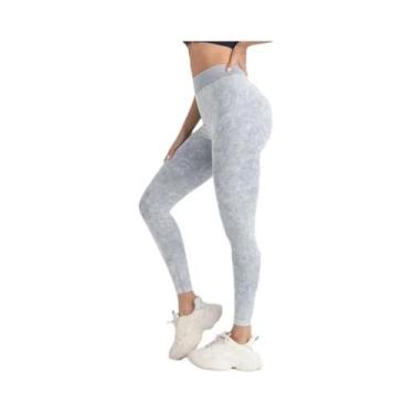 Imagem de Leggings Esportivas Sem Costura De Cintura Alta Para Mulheres, Com Des