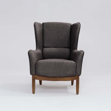 Imagem de Poltrona para Sala de Estar Base em Madeira Milena Mescla Marrom