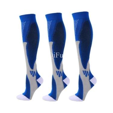 Imagem de Meias De Compressão Masculinas (2, 3 Ou 4 Pares) Para Corrida E Varize
