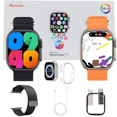Imagem de Smartwatch Ultra W69+ Plus Relógio Inteligente 49mm Kit Amoled Gps Nfc Microwear WearmaxOS C/Nf-Unissex
